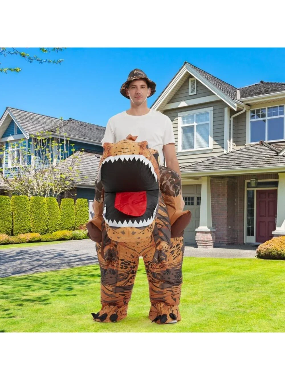 Inflatable T-Rex Dinosaur Costume for Adults - Lightweight, Flexible Halloween